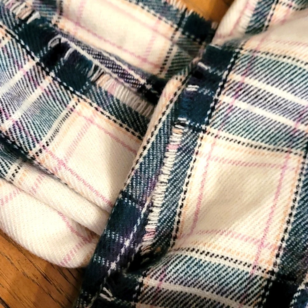 Hunter Green, Ivory & Light Pink Scarf/Wrap